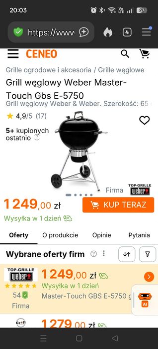 Grill weber 47cm Master-Touch