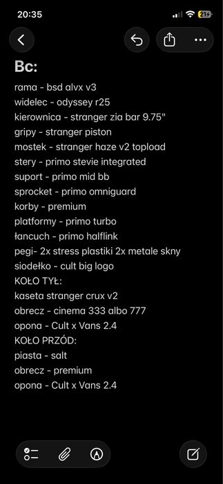 Rower bmx custom składany bsd alvx cult stranger
