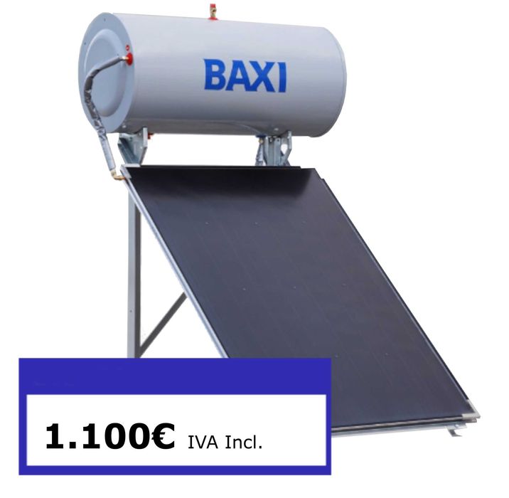 Painel Solar Termossifão BAXI 200 Litros Ferro Vitrificado