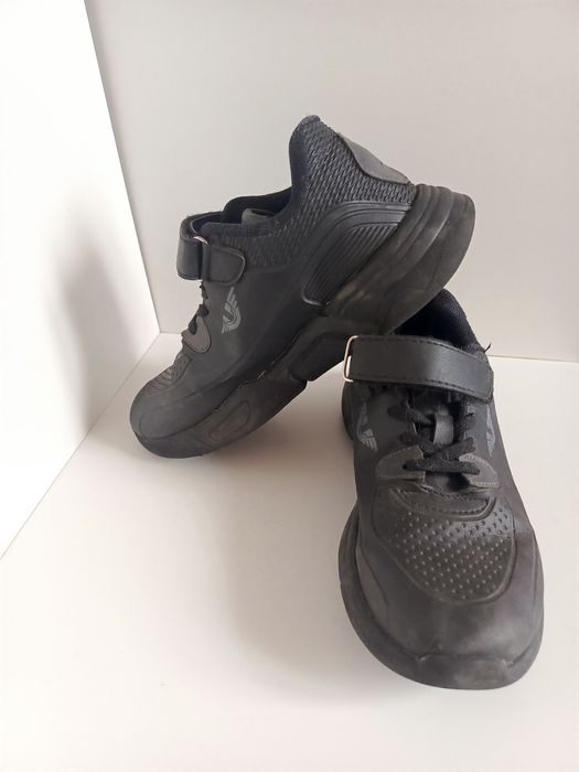 Черные кроссовки на липучке ЭКО кожа 34 размер для мальчика