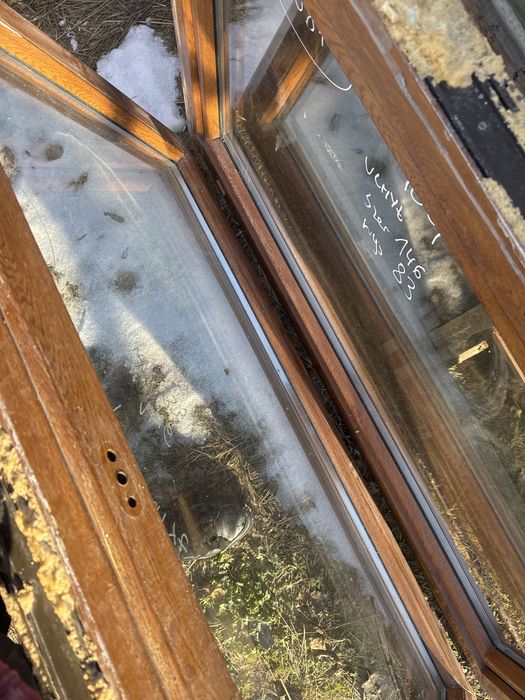 2x okno garazowe 146x83 zloty dab obustronnie (wysylka, winkhaus uchyl