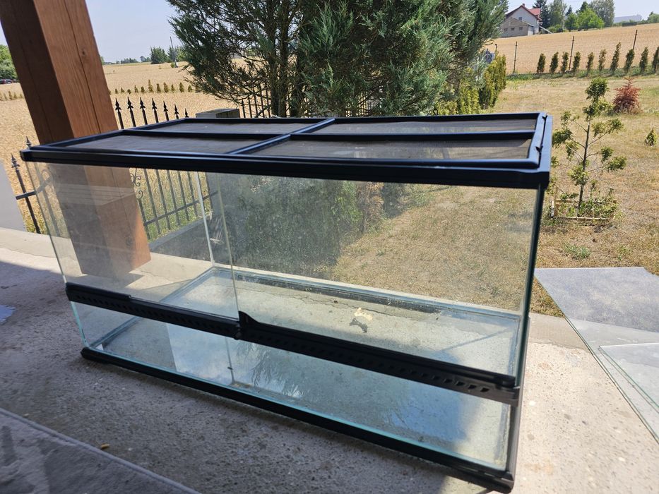 Terrarium szklane 90x45x45 z lampa
