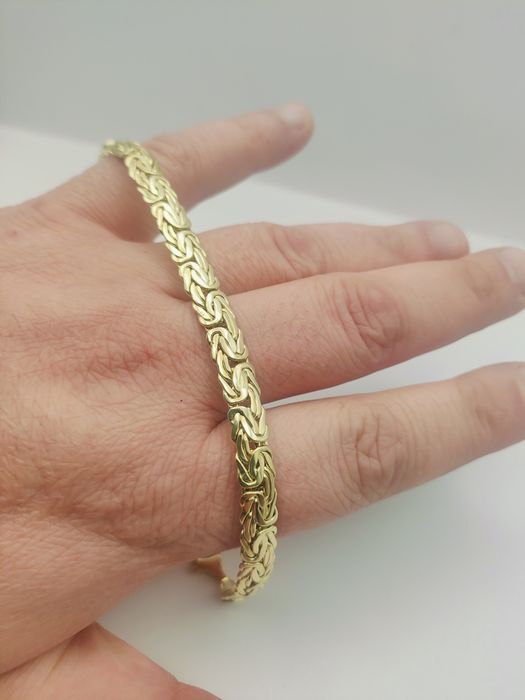 Złota Bransoletka Królewska Płaska Pr.585 14K 19cm