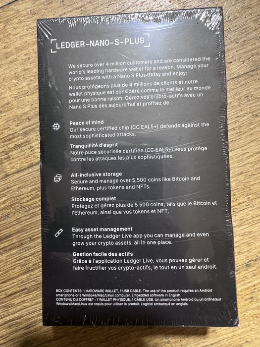 Carteira criptomoedas Ledger Nano S Plus - Novo/Selado