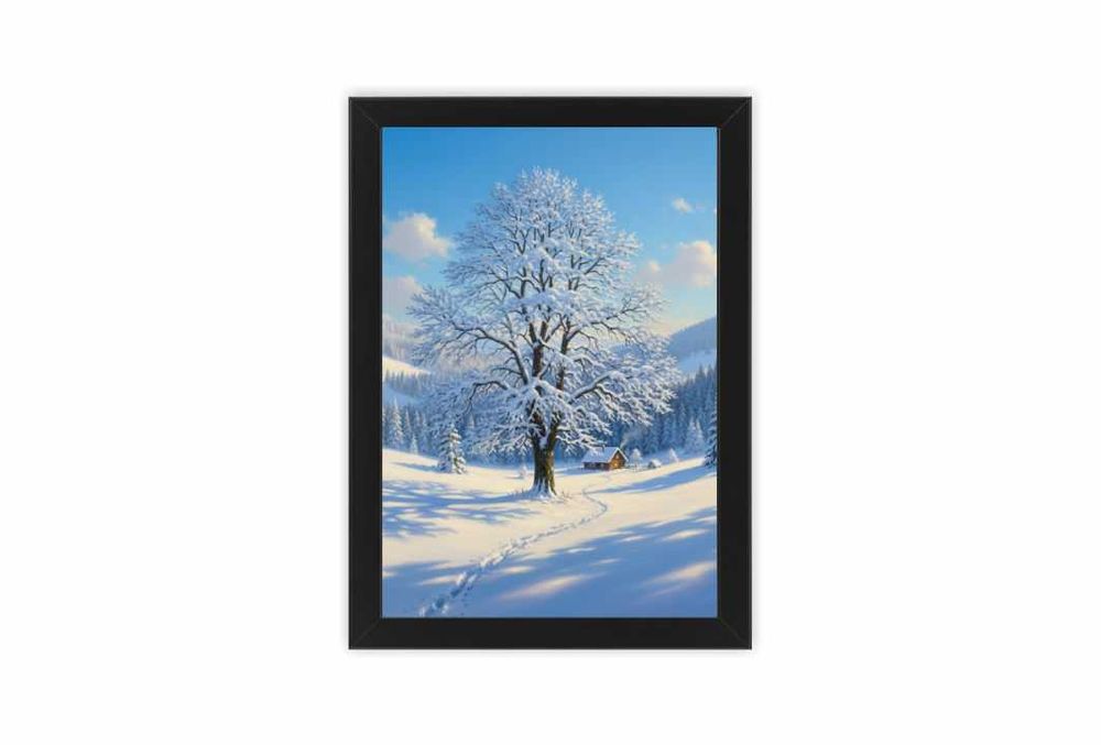 Zestaw obrazów w ramkach 4xA4 "Cztery Pory Roku" | Rustykalny, Olejny