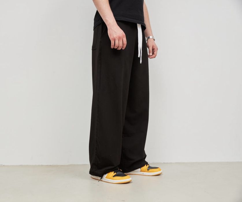 Штани Baggy Wide Leg Oversize Чоловічі спортивні штани Y2K Streetwear Широкі прямі штани чорні/сірі преміум оверсайз loose rummy jaded swaga opium