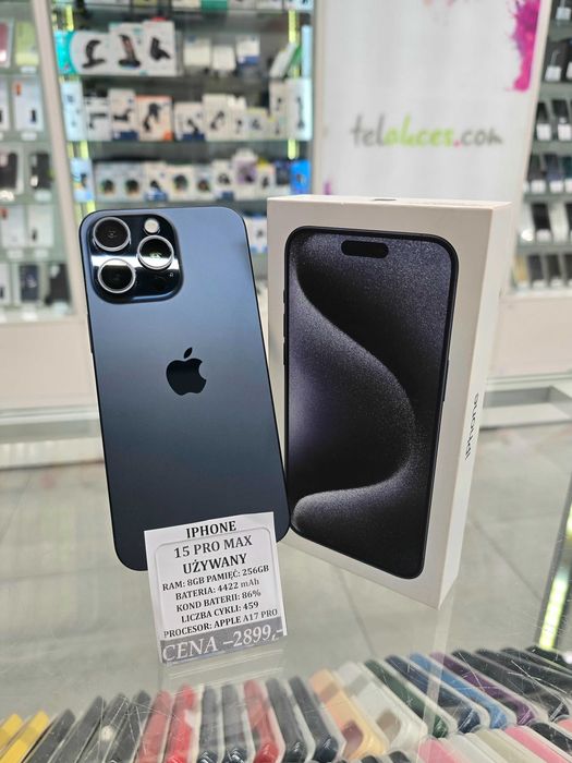 Iphone 15 Pro Max 256GB Bat 86% Telakces Felicity *Raty 0%