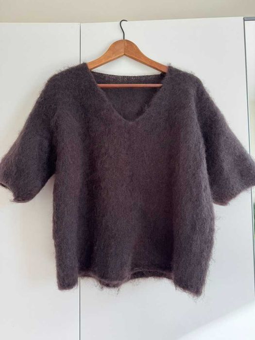 Sweter z kid moheru premium gorzka czekolada rozm uniwersalny