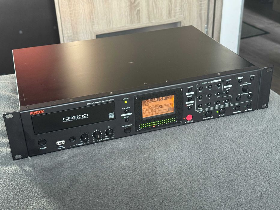 Profesjonalny cyfrowy rejestrator płyt CD Fostex CR500 CD-R CD-RW master studio recorder wyjścia XLR nagrywarka