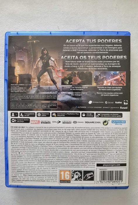 Avengers - ps5 (capa em português/espanhol)