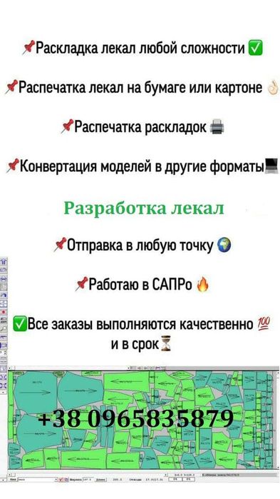Печать лекал Разработка и изготовление лекал одежды Конструктор одягу ...