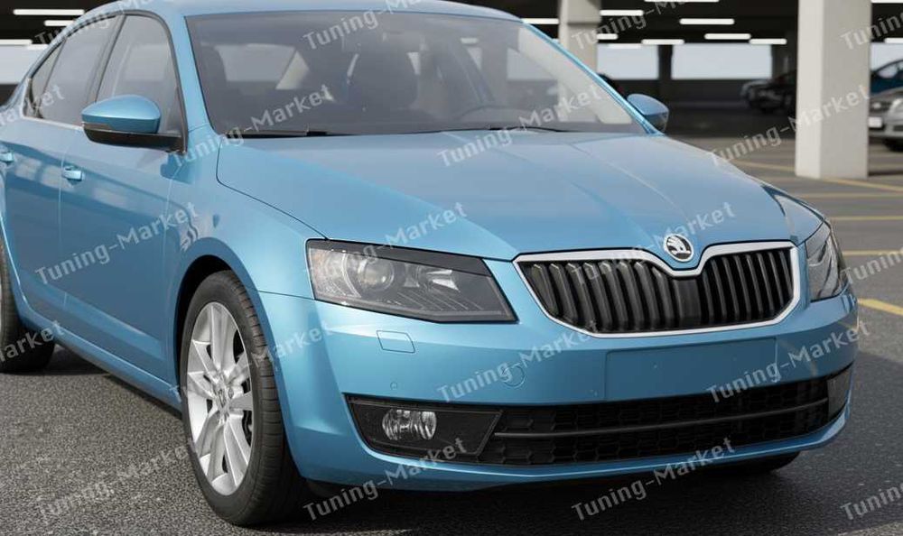 Накладки на фары Skoda Octavia Tour A4, A5, A7, реснички для Шкода Октавия Тур А4, А5, А7