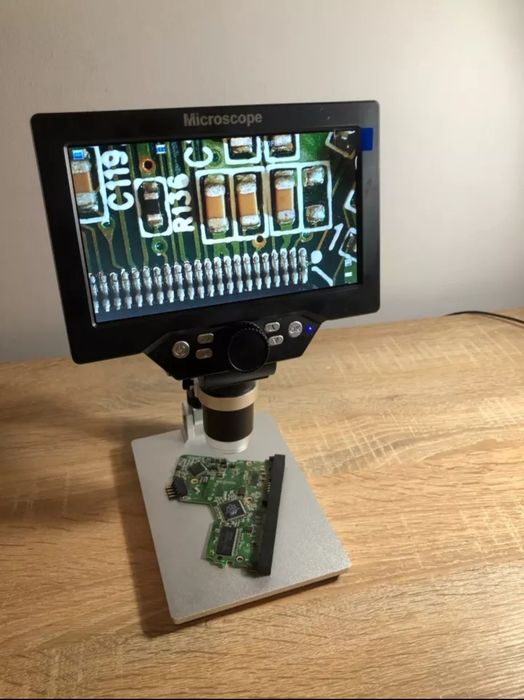 Microscópio digital Mustool g1200 tela de 7 polegadas HD