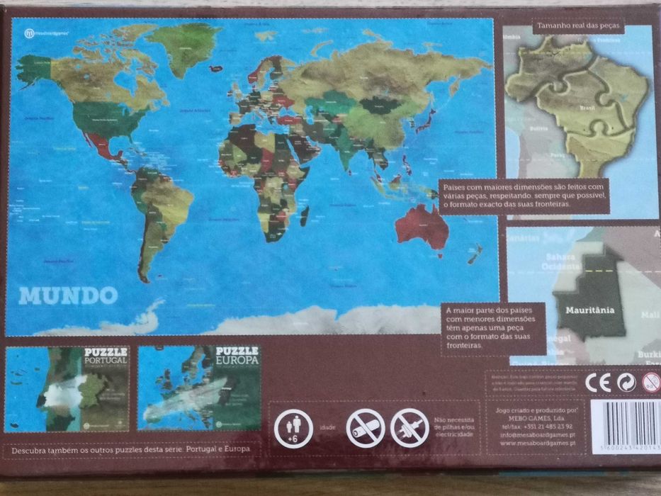 Puzzle Europa + Mundo  + Castelo Neuschwanstein (novos e embalados)