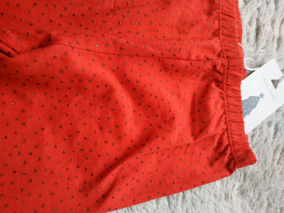 Nowe legginsy dziewczęce/święta/czerwone/prezent/Max&Mia/r.98/104