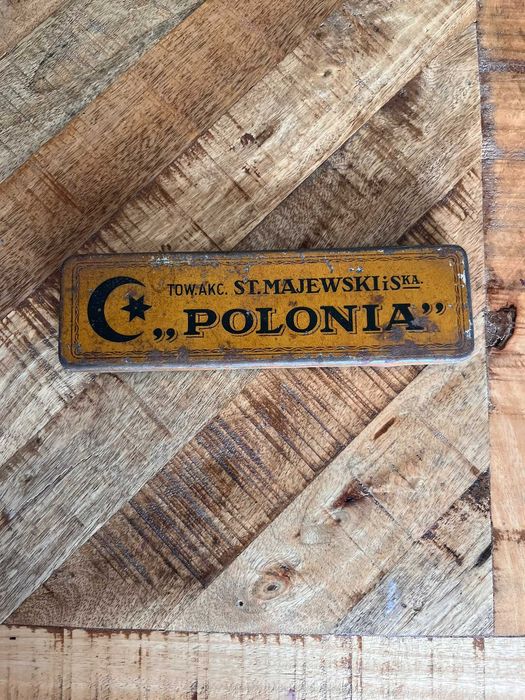 MAJEWSKI St. i S-ka, Tow. Akc. "Polonia". stare pudełko na ołówki  przedwojenne