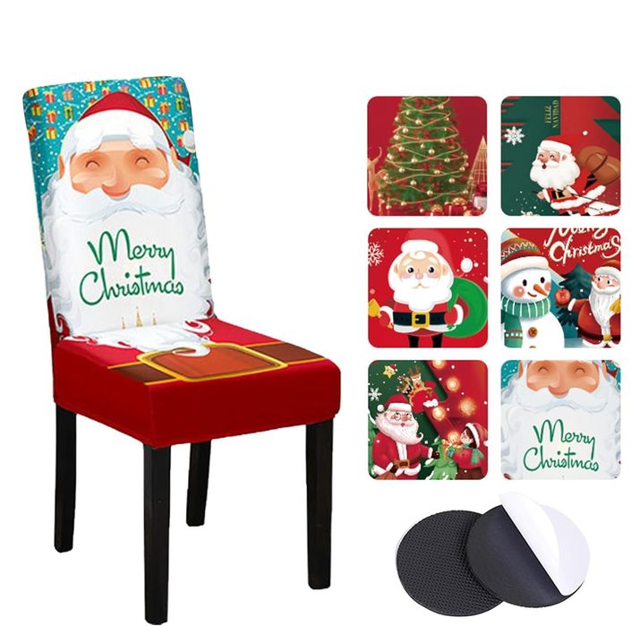 Świąteczny Pokrowiec na Krzesła Rozciągliwy na Boże Narodzenie