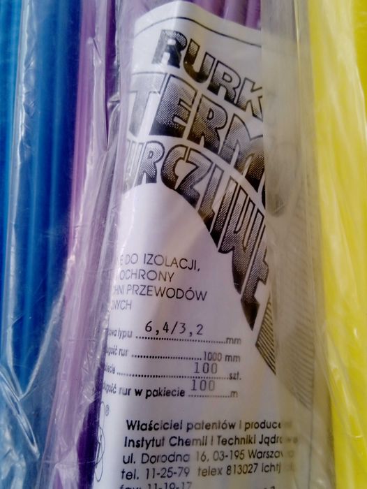 Rurki termokurczliwe różne wymiary,długości