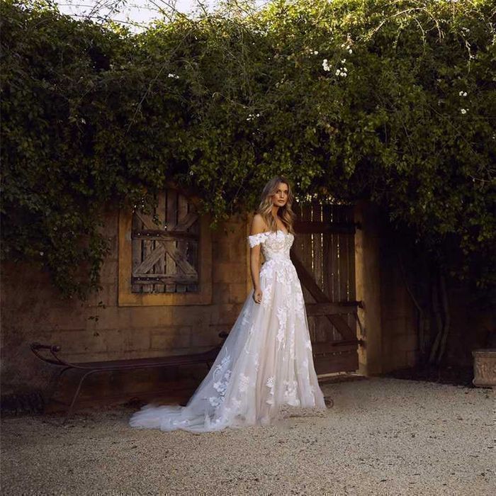 Suknia ślubna #18 boho dekolt serce ivory beż linia A rozmiar 40 L