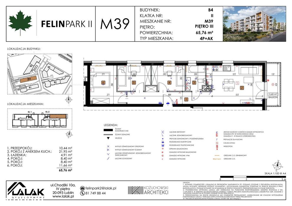 4-pokojowe mieszkanie 65m2 + balkon Bezpośrednio