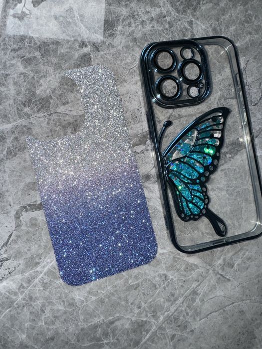 Чехол на IPhone 15 pro 2шт за 150! Бабочка глиттер Роза силикон