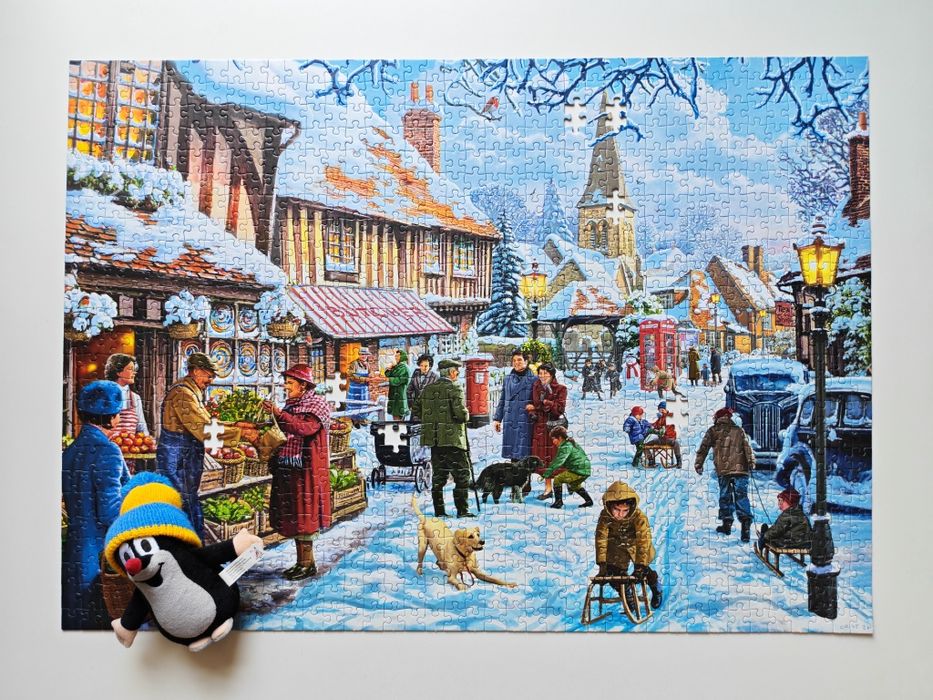 Puzzle. Jumbo. 1000. Świąteczne. Niekompletne.