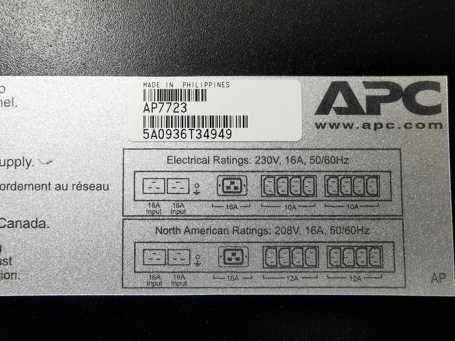 Автоматический переключатель на резервное питание APC AP7723(16A)
