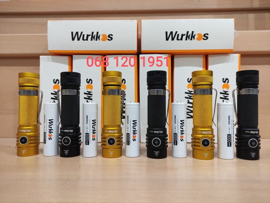 WURKKOS  wk03  BLACK  GOLDEN   Sofirn sc18 Military GREEN