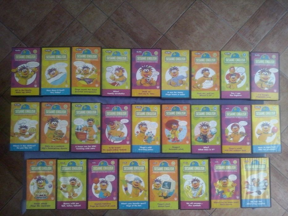 colecção, video cassete vhs sesame english