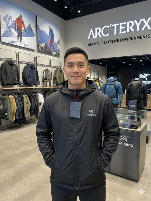 GoreTex ARCTERYX Черная Куртка — Нейлоновая Ветровка Артерикс гортекс — XS S M L XL XXL