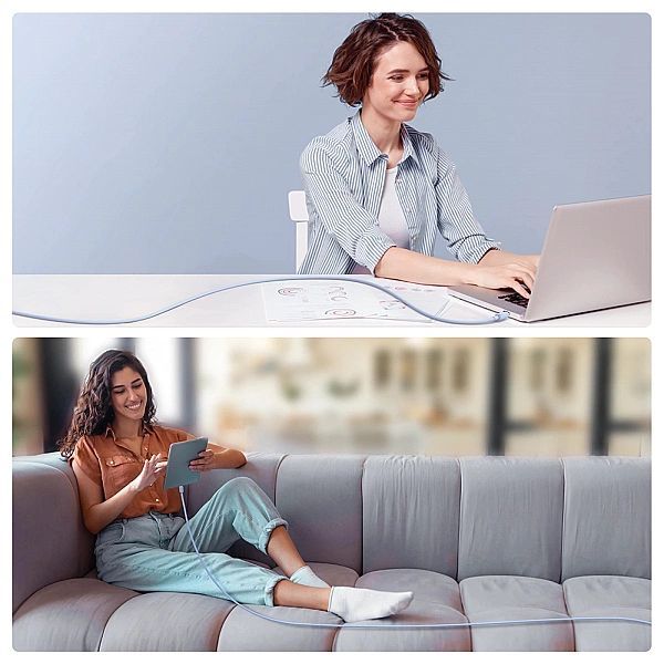 Kabel Usb - Usb C 3a 1,2m Joyroom S-ac027a14 - niebieski