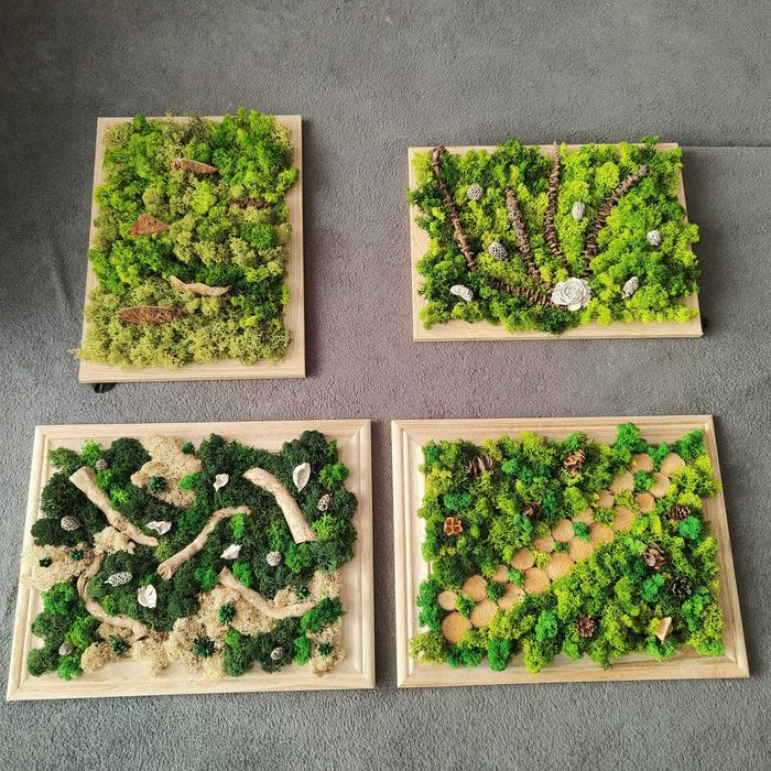 obraz z mchu rękodzieło