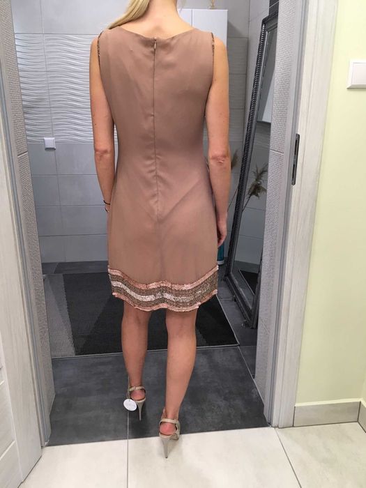 Nowa elegancka sukienka Adrianna Papell USA S luksus wesele