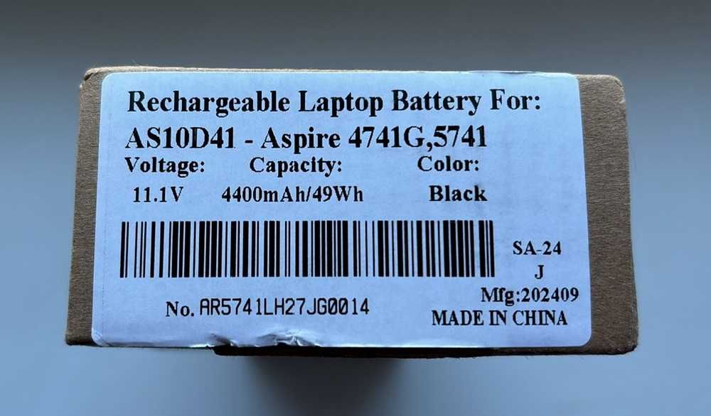 Батарея Acer Li-Ion 11.1V 4400mAh 49Wh AS10D3E, AS10D41, AS10D61 Black