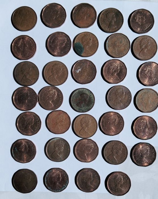 Conjunto 34 moedas Canada 1 centimo