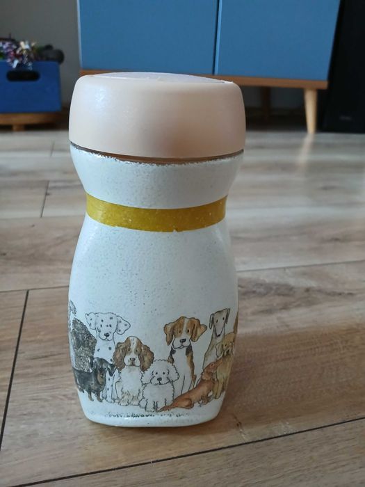 Słoik ozdobiony metodą decoupage pies