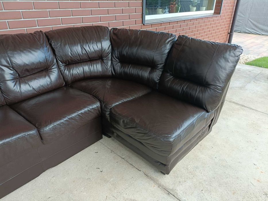 Sprzedam narożnik ze skory -Skóra -skórzany –skórzana -skórzane