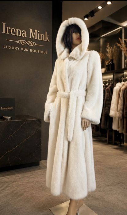 Рр 50. Норковая шуба «белая Нафа Греция!