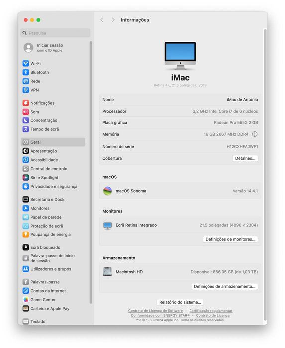 IMAC 21.5” / 2019 - i7 - 16 GB