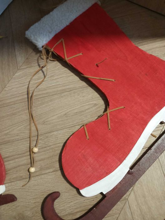 Drewniane buty ozdoba świąteczna na drzwi okno 3szt