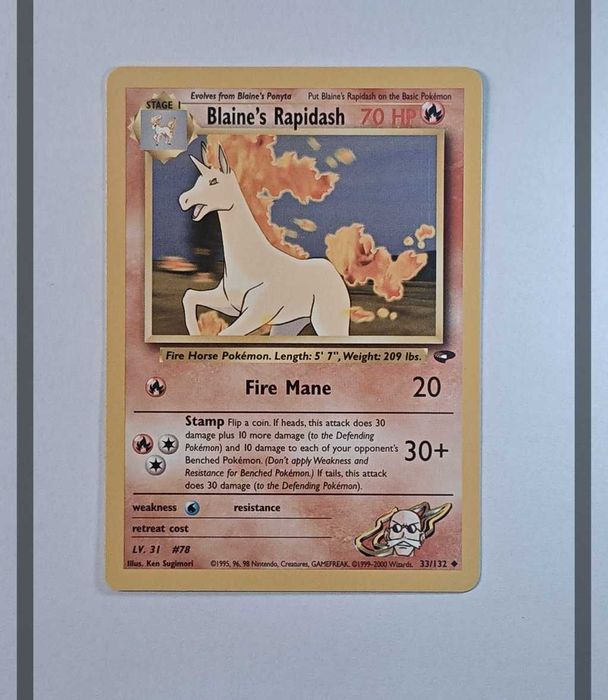 Blaine's Rapidash 33/132 GC Pokemon ENG-NM