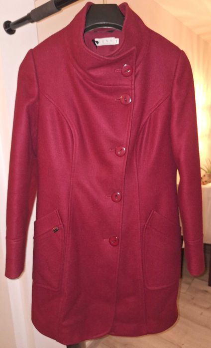 Płaszcz HUNA Czerwony/Bordowy 44