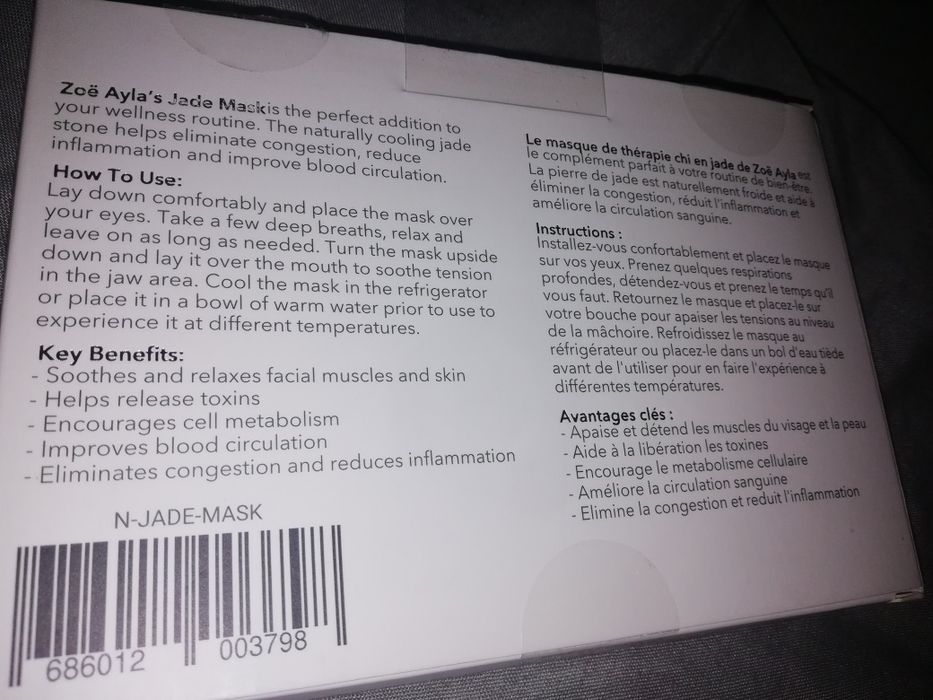 Máscara facial em jade para olhos inchados