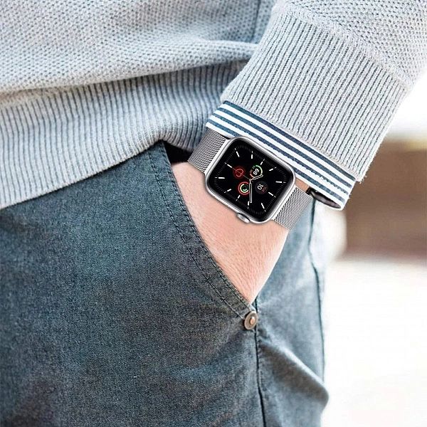 Srebrna bransoleta Tech-Protect do Apple Watch 42mm - stalowa elegancj