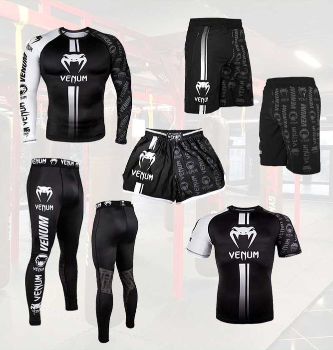 Детские на вес 10-60 кг 4в1, 5в1 Venum рашгард, леггинсы, шорты.