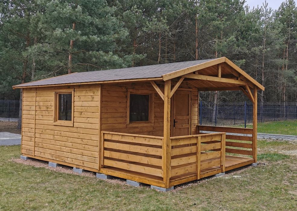 Domek letniskowy domek drewniany z tarasem