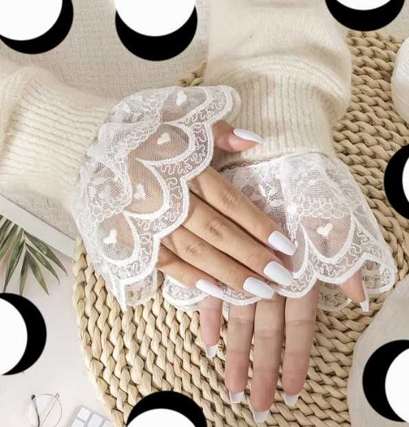 нові пара елегантних рукавів мережево манжети із витонченою мереживною обробкою.  для випускного образу дівчини  дівчинки, для вишуканості  шарму