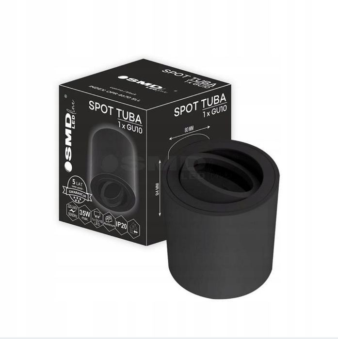 Lampa sufitowa (spot) czarna aluminiowa