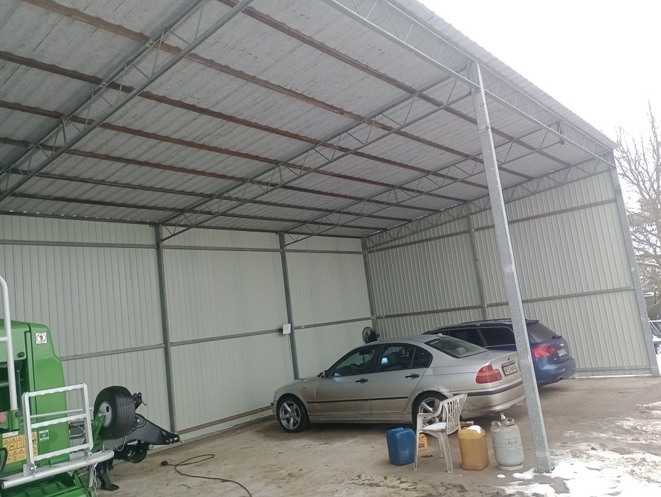 Konstrukcja wiaty 12,6mx6,3m-4.5m , komplet elementów.