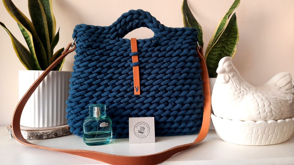 Torebka sznurek 9mm, rękodzieło,handmade